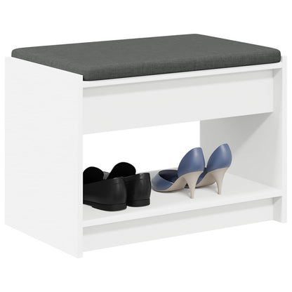 vidaXL Hall Bench White 63 x 38 x 45 cm Engineered Wood and Fabric
