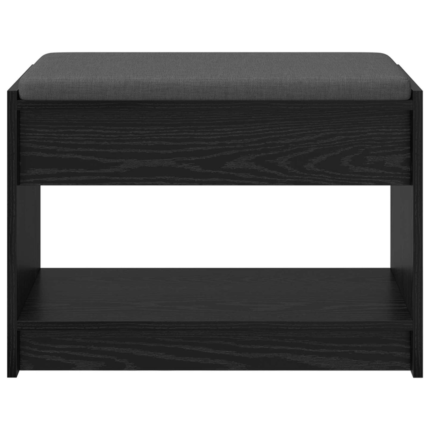 vidaXL Hall Bench Black Oak 63 x 38 x 45 cm Engineered Wood and Fabric