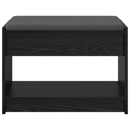 vidaXL Hall Bench Black Oak 63 x 38 x 45 cm Engineered Wood and Fabric