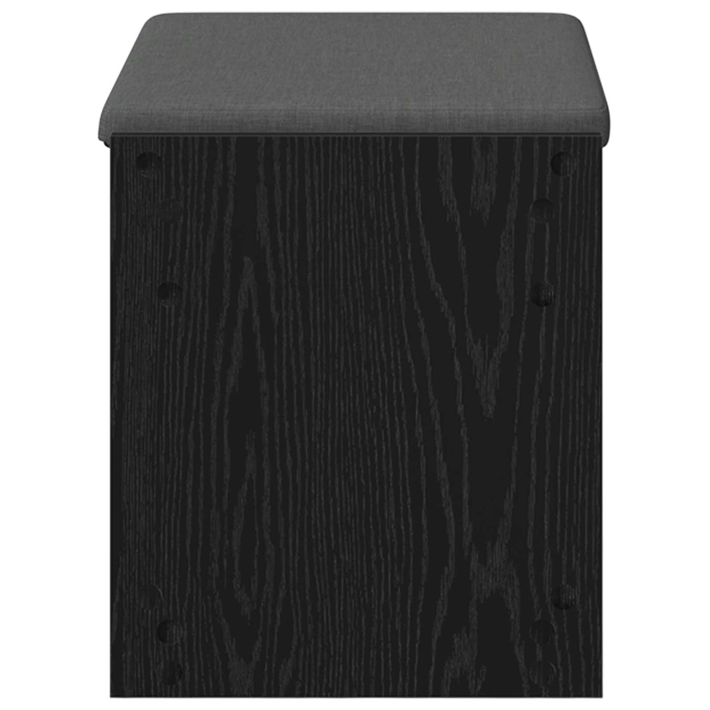 vidaXL Hall Bench Black Oak 63 x 38 x 45 cm Engineered Wood and Fabric