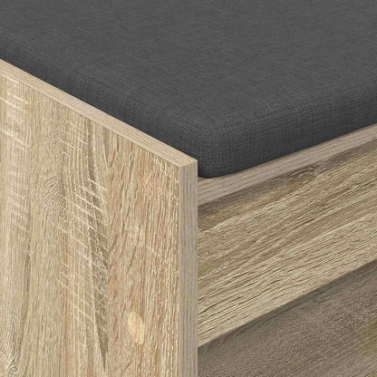 vidaXL Hall Bench with Cushion with Shelf Sonoma Oak 63 x 38 x 45 cm
