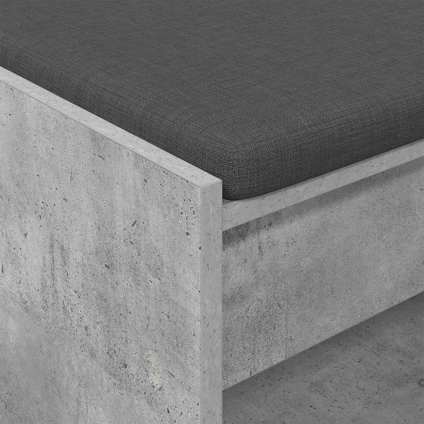 vidaXL Hall Bench with Cushion Concrete Grey 63 x 38 x 45 cm
