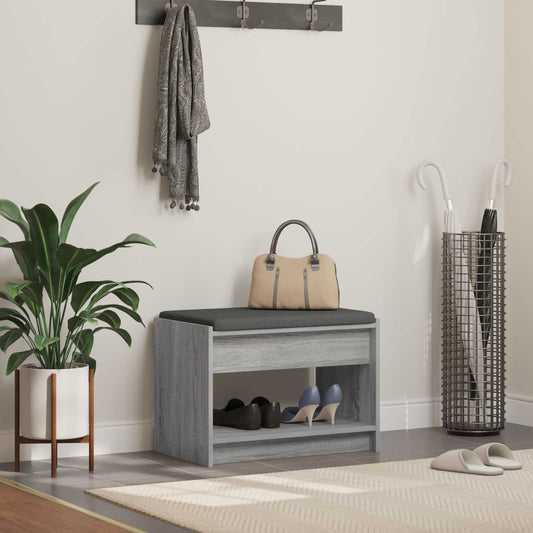 vidaXL Hall Bench Grey Sonoma 63 x 38 x 45 cm