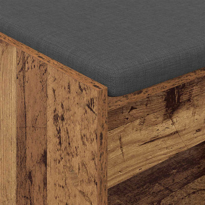 vidaXL Hall Bench Old Wood 63 x 38 x 45 cm Engineered Wood and Fabric