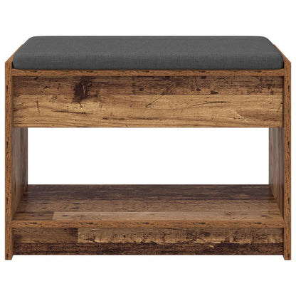 vidaXL Hall Bench Old Wood 63 x 38 x 45 cm Engineered Wood and Fabric