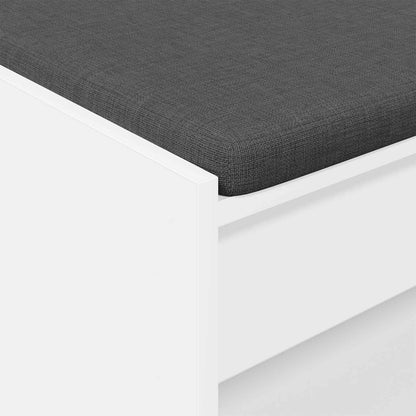 vidaXL Hall Bench White 83 x 38 x 45 cm Engineered Wood and Fabric