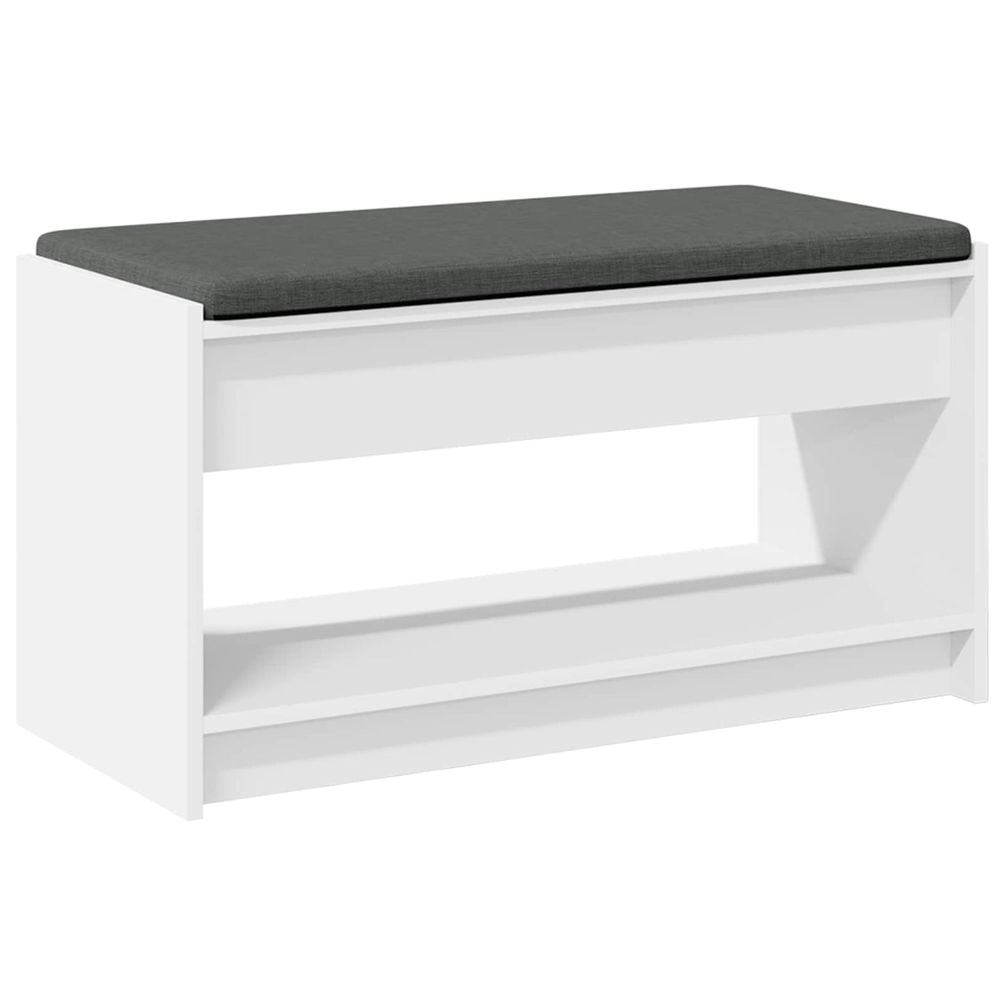 vidaXL Hall Bench White 83 x 38 x 45 cm Engineered Wood and Fabric