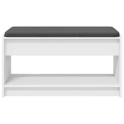 vidaXL Hall Bench White 83 x 38 x 45 cm Engineered Wood and Fabric