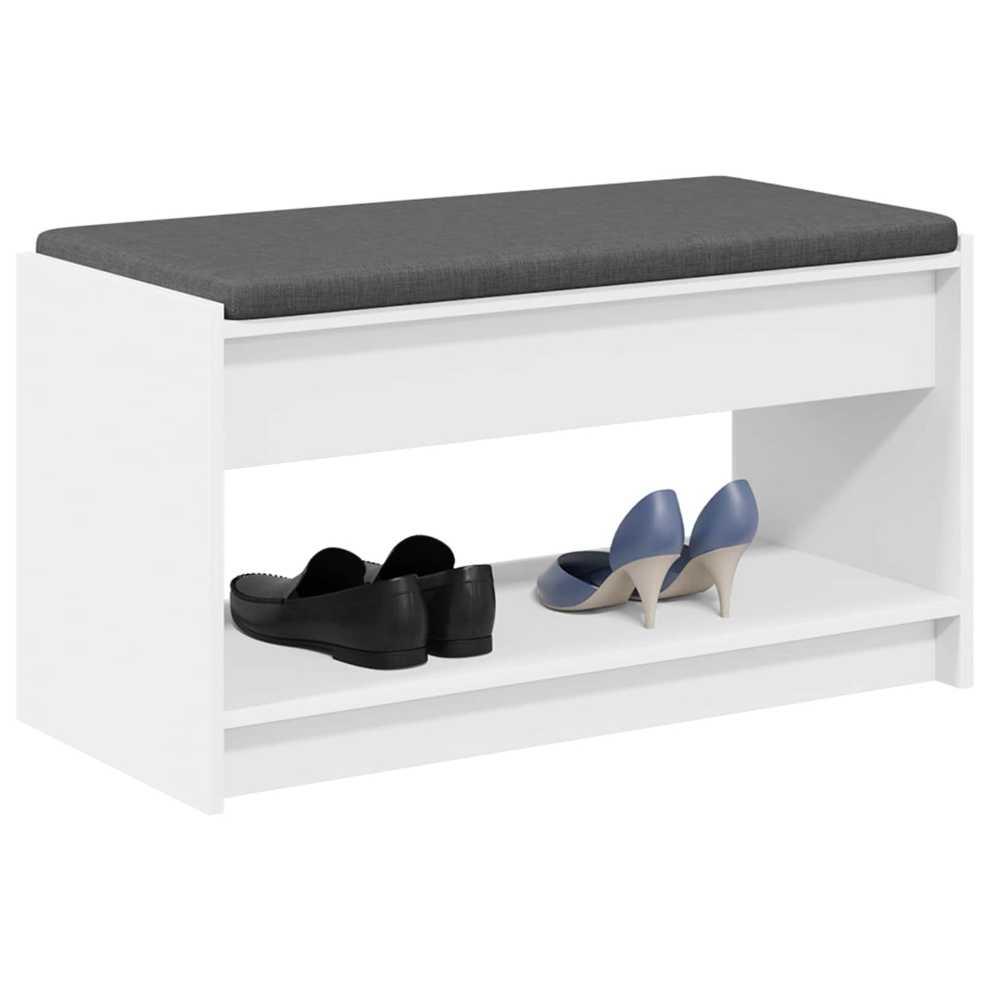 vidaXL Hall Bench White 83 x 38 x 45 cm Engineered Wood and Fabric