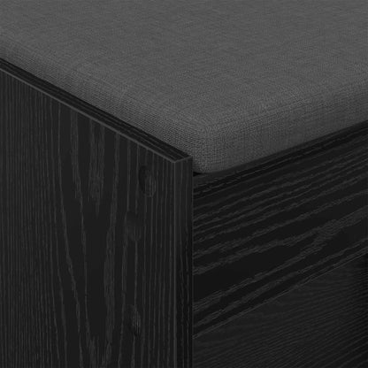 vidaXL Hall Bench Black Oak 83 x 38 x 45 cm Engineered Wood and Fabric