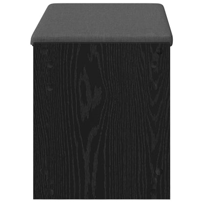 vidaXL Hall Bench Black Oak 83 x 38 x 45 cm Engineered Wood and Fabric