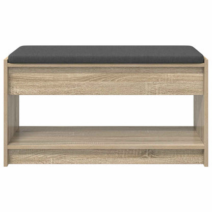 vidaXL Hall Bench with Cushion with Shelf Sonoma Oak 83 x 38 x 45 cm