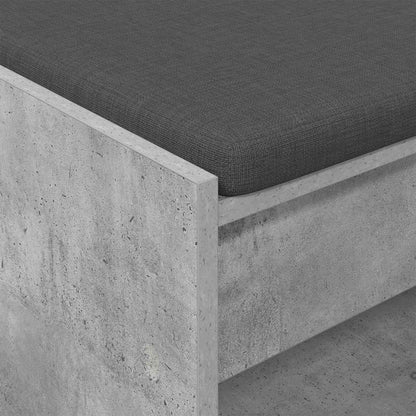 vidaXL Hall Bench with Cushion Concrete Grey 83 x 38 x 45 cm