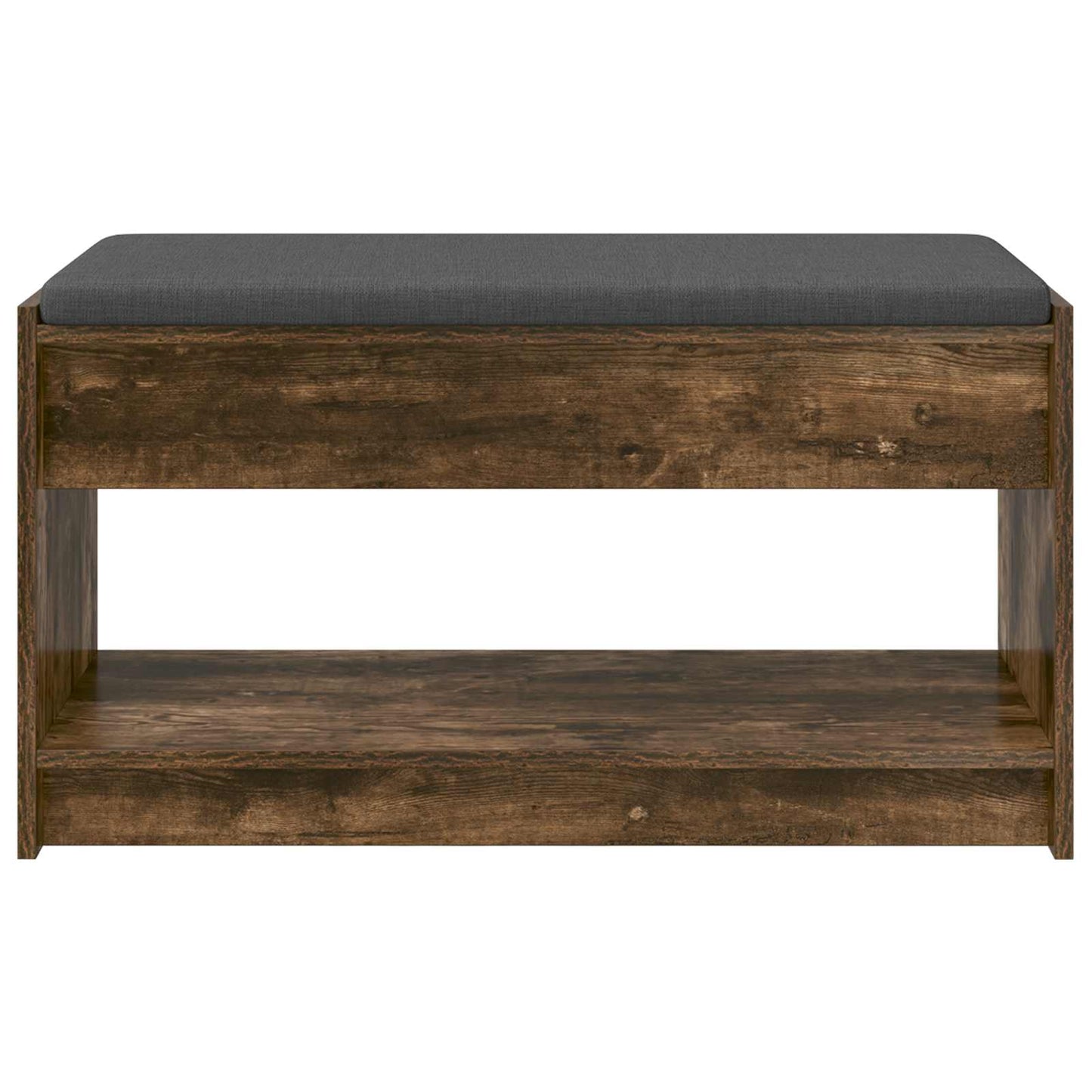 vidaXL Hall Bench with Cushion with Shelf Smoked Oak 83 x 38 x 45 cm