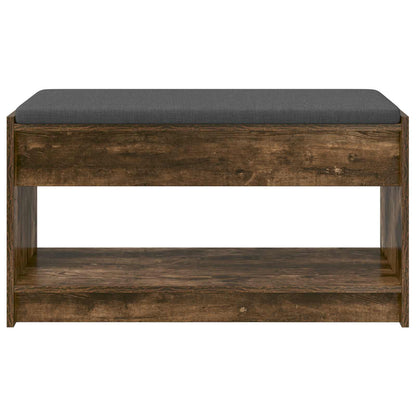 vidaXL Hall Bench with Cushion with Shelf Smoked Oak 83 x 38 x 45 cm