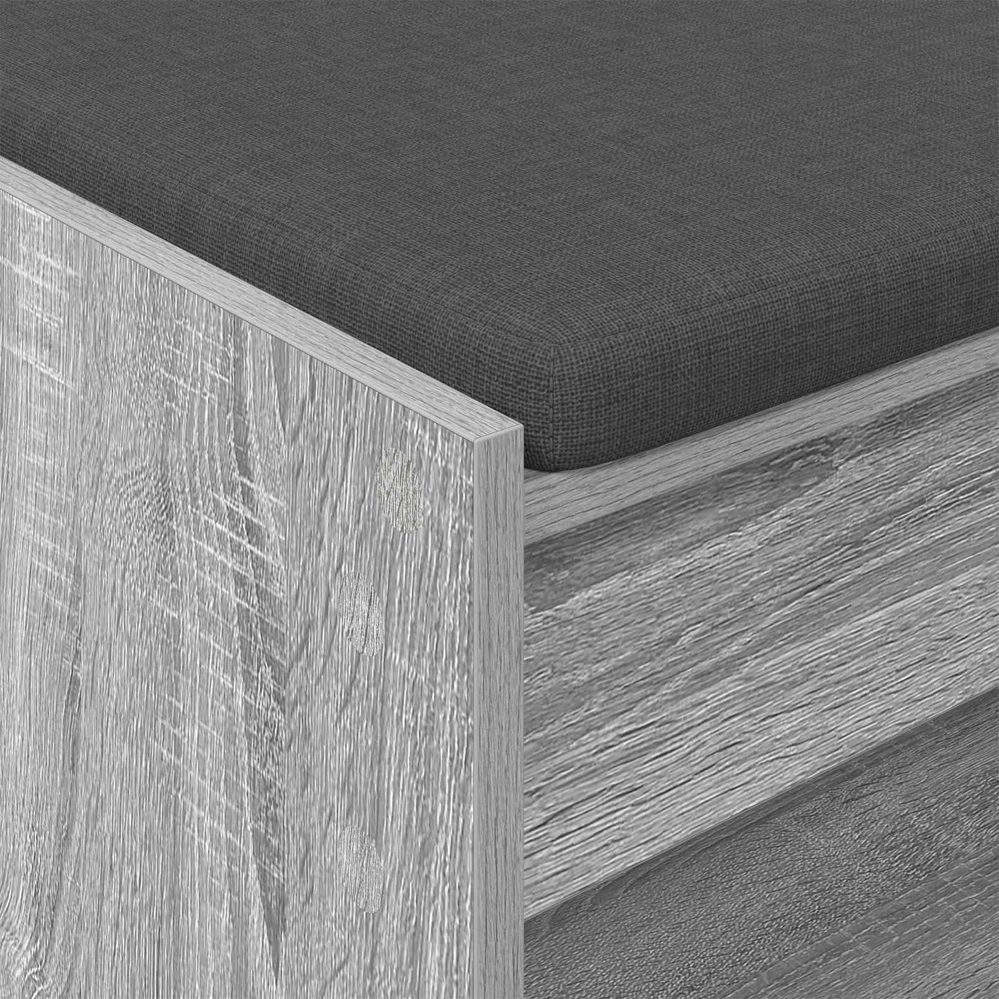 vidaXL Hall Bench with Cushion with Shelf Grey Sonoma 83 x 38 x 45 cm