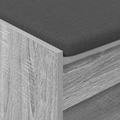 vidaXL Hall Bench with Cushion with Shelf Grey Sonoma 83 x 38 x 45 cm