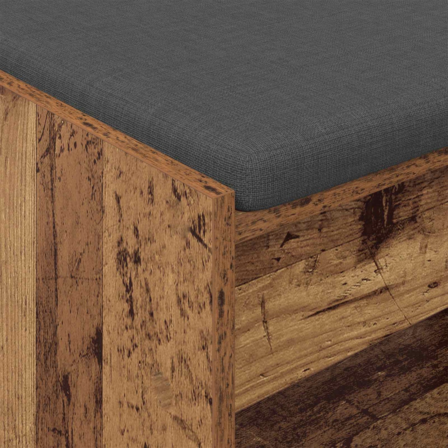 vidaXL Hall Bench Old Wood 83 x 38 x 45 cm Engineered Wood and Fabric