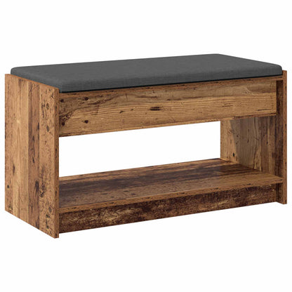 vidaXL Hall Bench Old Wood 83 x 38 x 45 cm Engineered Wood and Fabric