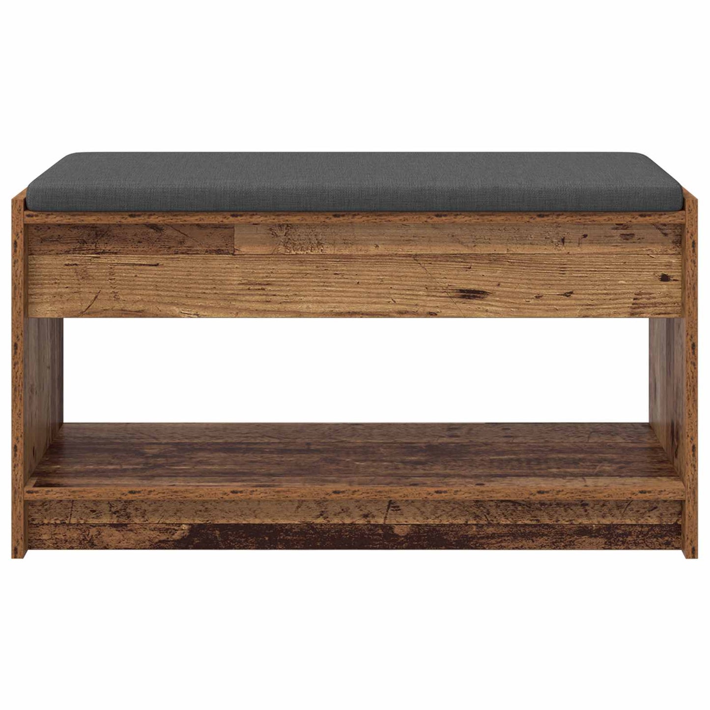 vidaXL Hall Bench Old Wood 83 x 38 x 45 cm Engineered Wood and Fabric