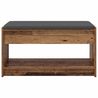 vidaXL Hall Bench Old Wood 83 x 38 x 45 cm Engineered Wood and Fabric