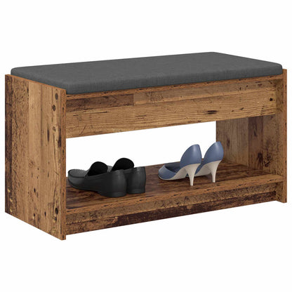 vidaXL Hall Bench Old Wood 83 x 38 x 45 cm Engineered Wood and Fabric