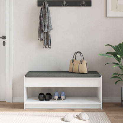 vidaXL Hall Bench White 103 x 38 x 45 cm Engineered Wood and Fabric