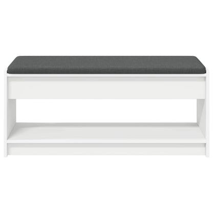 vidaXL Hall Bench White 103 x 38 x 45 cm Engineered Wood and Fabric