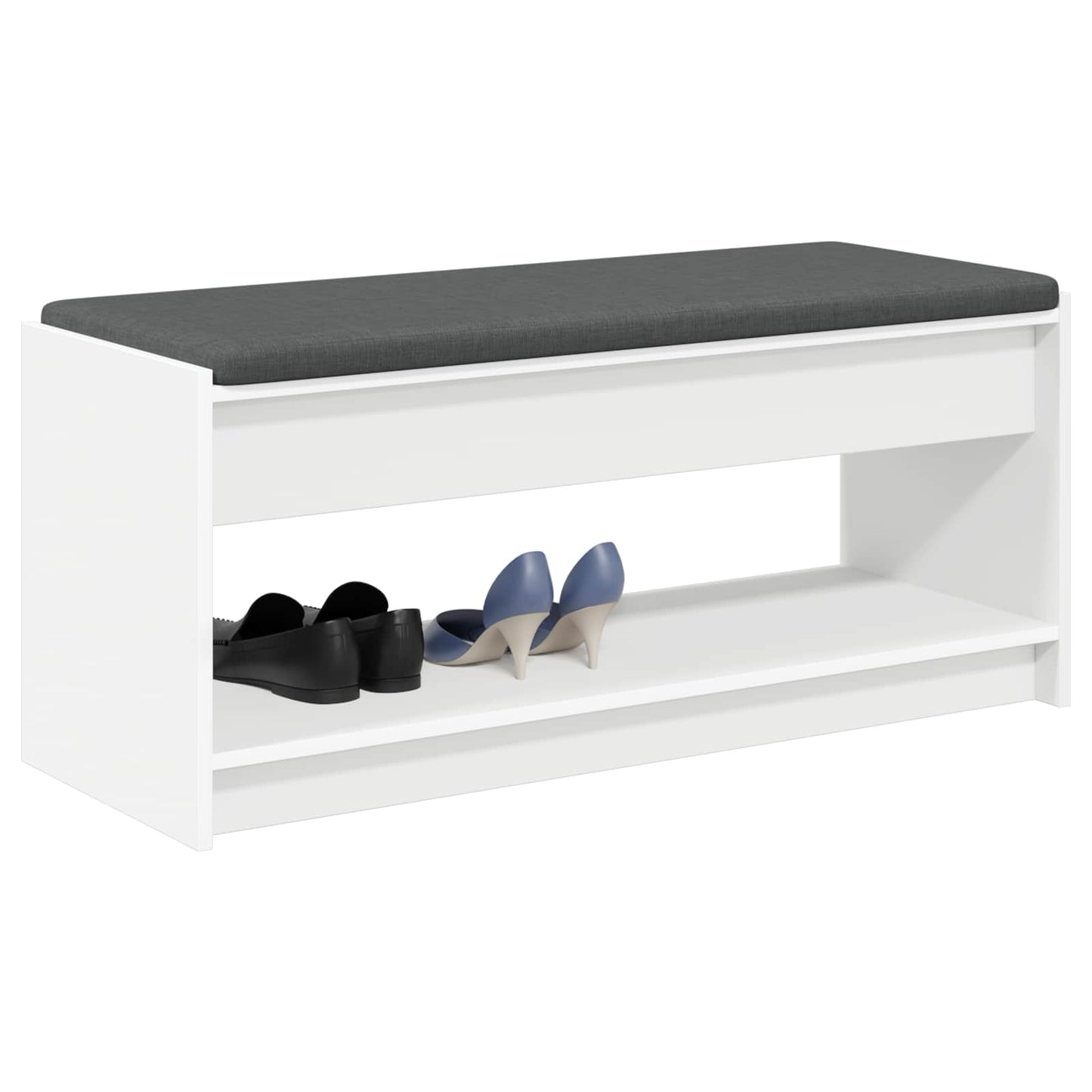 vidaXL Hall Bench White 103 x 38 x 45 cm Engineered Wood and Fabric