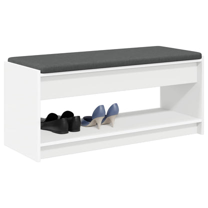 vidaXL Hall Bench White 103 x 38 x 45 cm Engineered Wood and Fabric