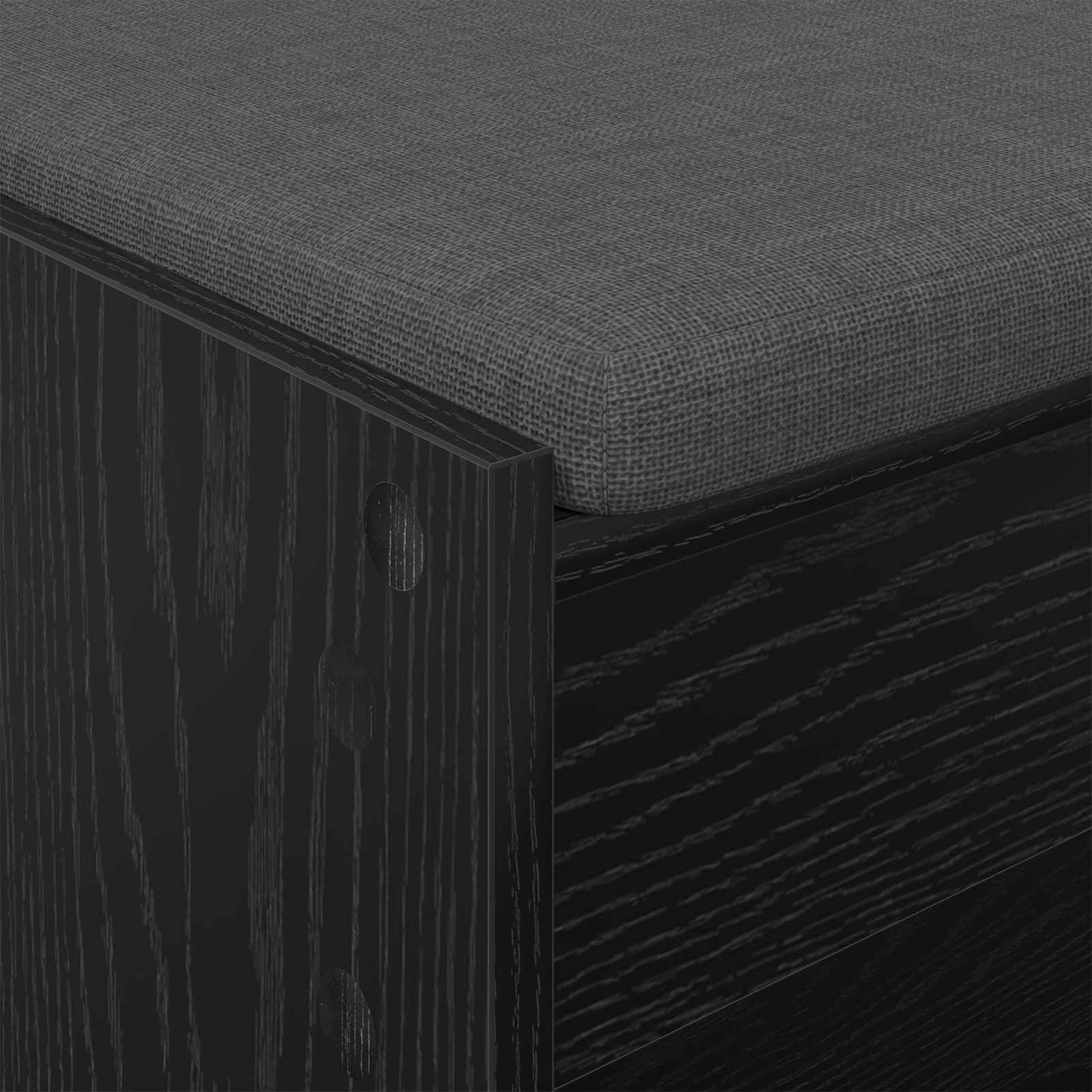 vidaXL Hall Bench with Cushion with Shelf Black Oak 103 x 38 x 45 cm