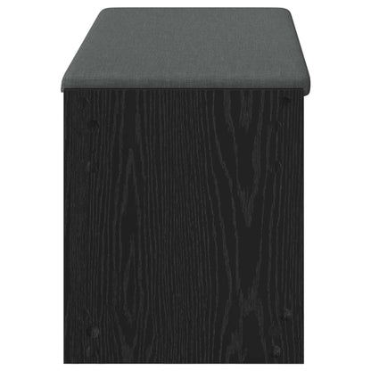 vidaXL Hall Bench with Cushion with Shelf Black Oak 103 x 38 x 45 cm