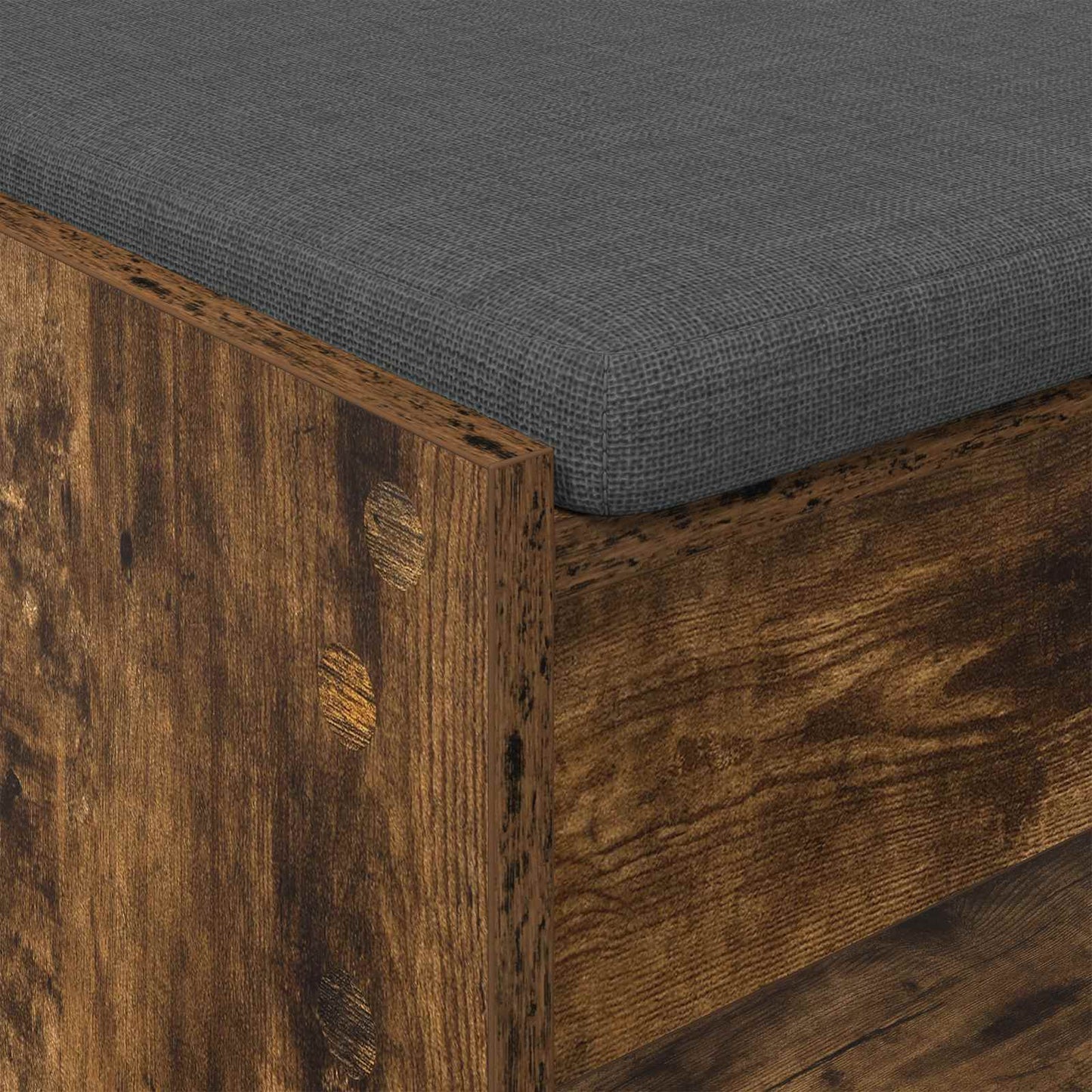 vidaXL Hall Bench with Cushion with Shelf Smoked Oak 103 x 38 x 45 cm