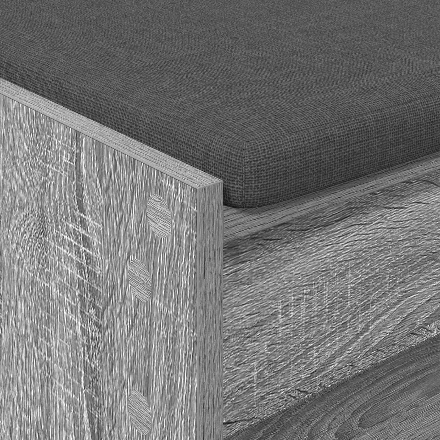 vidaXL Hall Bench with Cushion with Shelf Grey Sonoma 103 x 38 x 45 cm