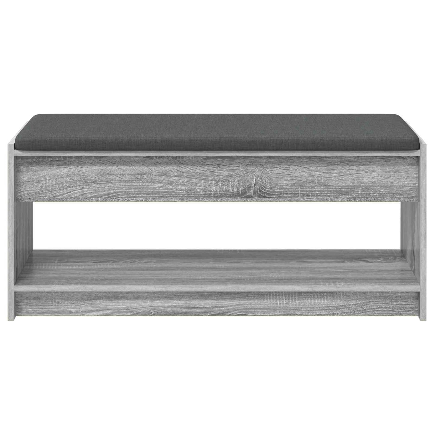 vidaXL Hall Bench with Cushion with Shelf Grey Sonoma 103 x 38 x 45 cm