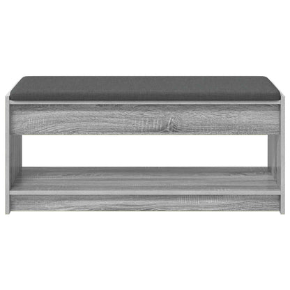 vidaXL Hall Bench with Cushion with Shelf Grey Sonoma 103 x 38 x 45 cm