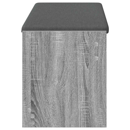 vidaXL Hall Bench with Cushion with Shelf Grey Sonoma 103 x 38 x 45 cm