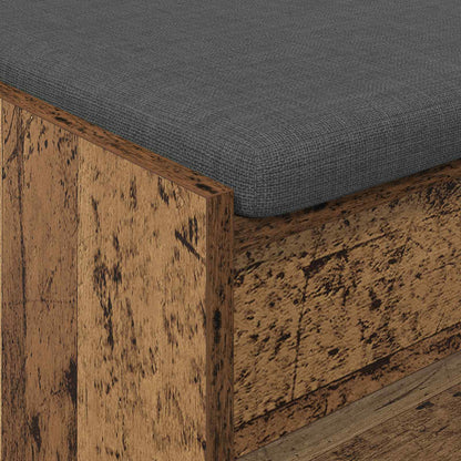 vidaXL Hall Bench Old Wood 103 x 38 x 45 cm Engineered Wood and Fabric