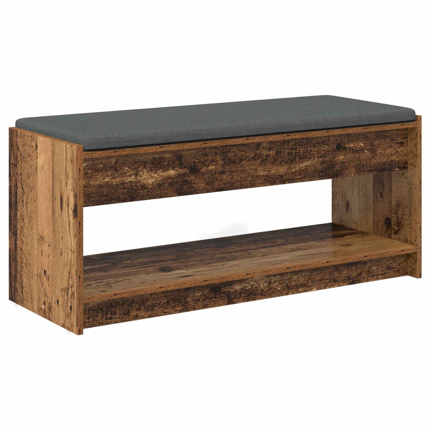 vidaXL Hall Bench Old Wood 103 x 38 x 45 cm Engineered Wood and Fabric