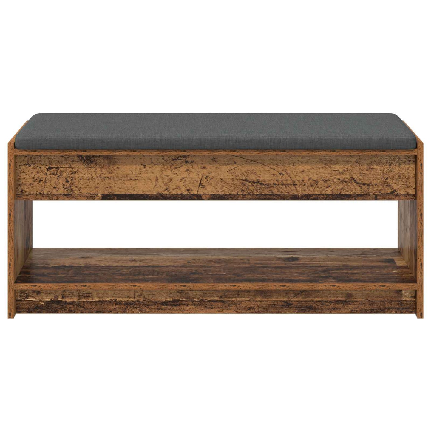 vidaXL Hall Bench Old Wood 103 x 38 x 45 cm Engineered Wood and Fabric