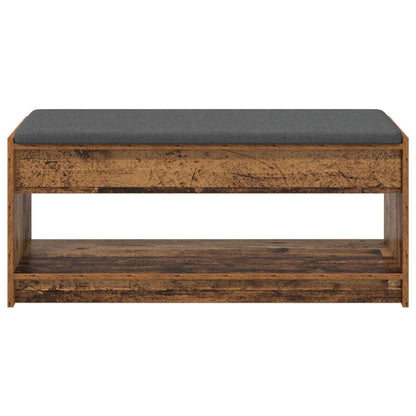 vidaXL Hall Bench Old Wood 103 x 38 x 45 cm Engineered Wood and Fabric