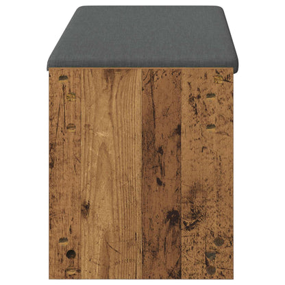 vidaXL Hall Bench Old Wood 103 x 38 x 45 cm Engineered Wood and Fabric