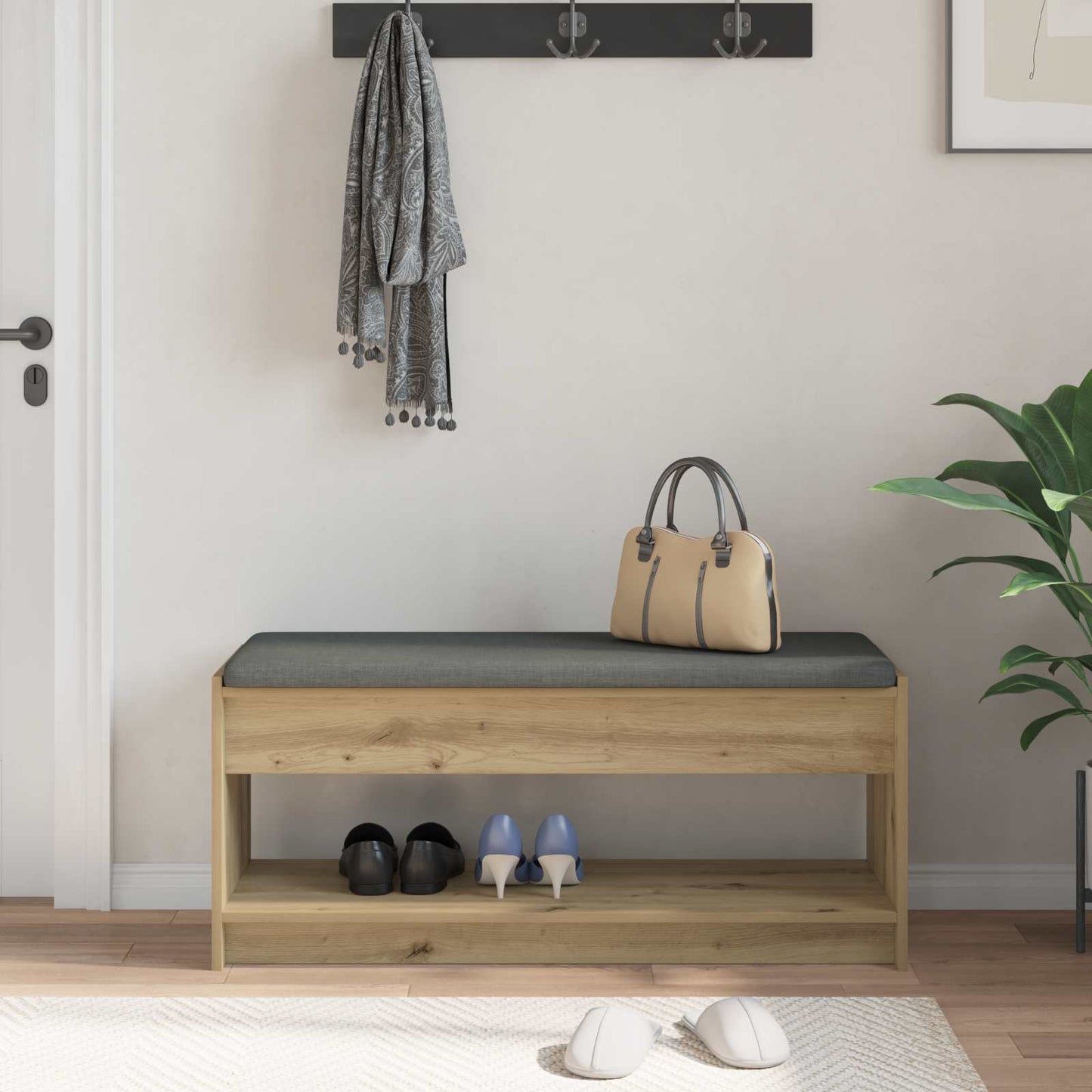 vidaXL Hall Bench Artisan Oak 103 x 38 x 45 cm