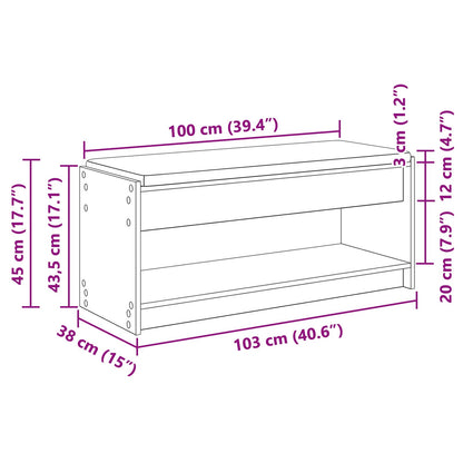 vidaXL Hall Bench Artisan Oak 103 x 38 x 45 cm