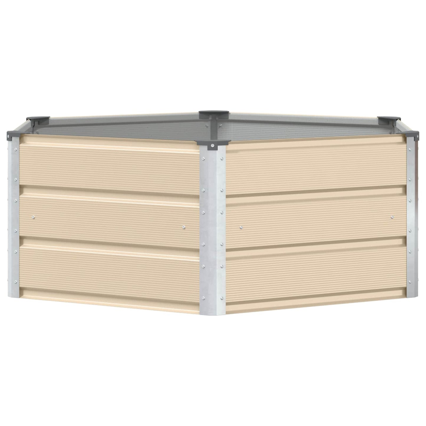 vidaXL Planter Ivory 129 x 129 x 45 cm Steel