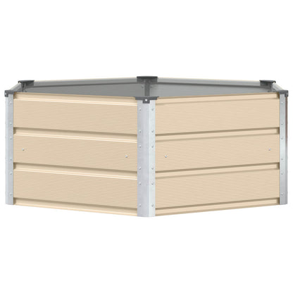 vidaXL Planter Ivory 129 x 129 x 45 cm Steel