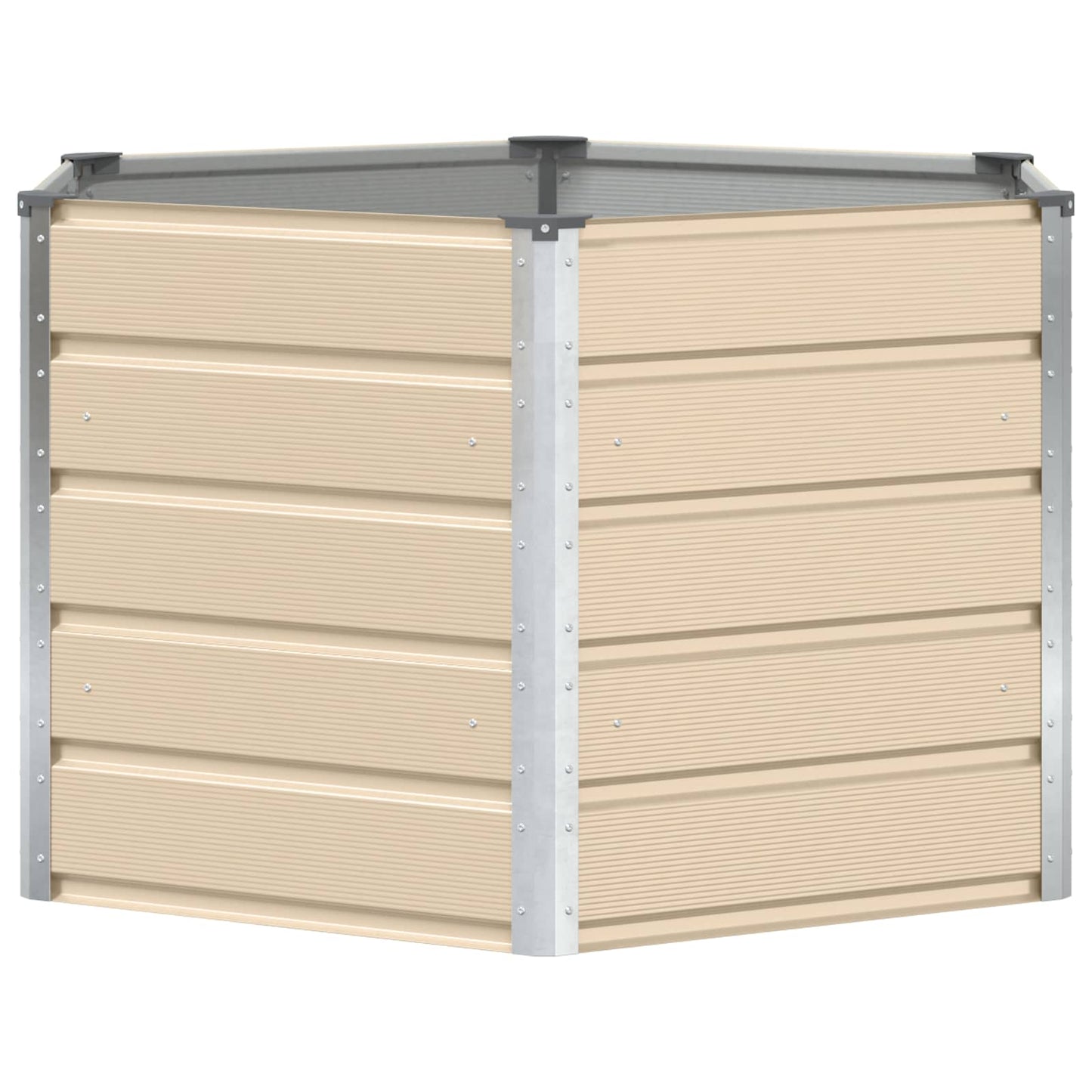 vidaXL Planter Ivory 129 x 129 x75 cm Steel