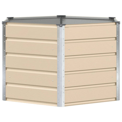 vidaXL Planter Ivory 129 x 129 x75 cm Steel