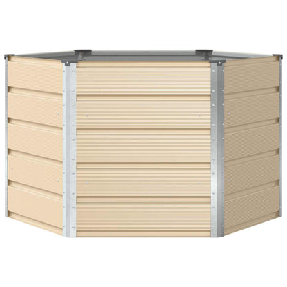 vidaXL Planter Ivory 129 x 129 x75 cm Steel