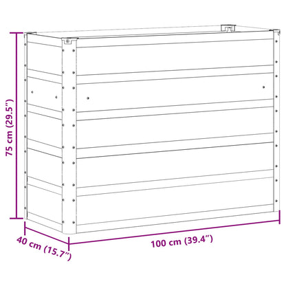 vidaXL Planter Ivory 100 x 40 x 75 cm Steel